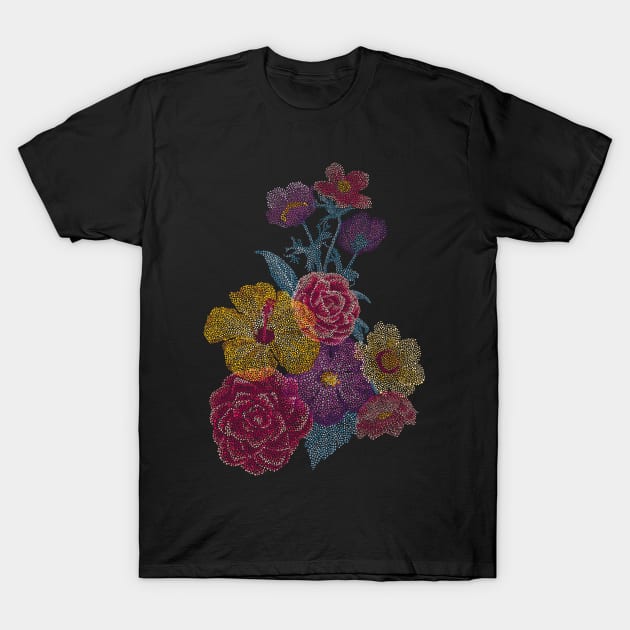 Dotty Flowers T-Shirt by Carolina Díaz